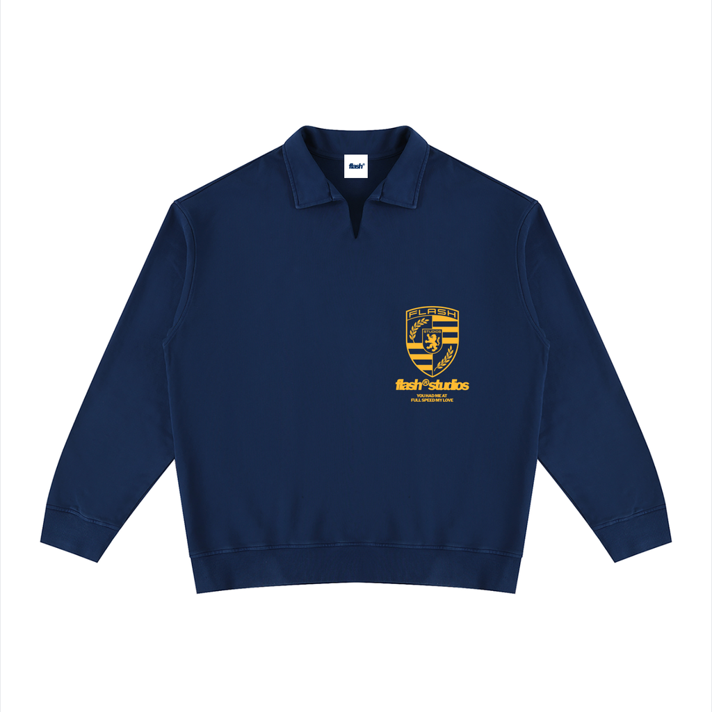 Blue Hour Polo Collared Sweatshirt