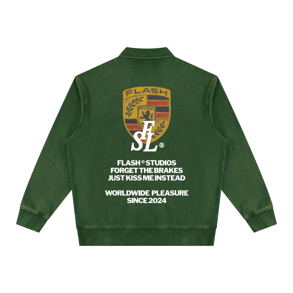 No Brakes Green Quarter Zip
