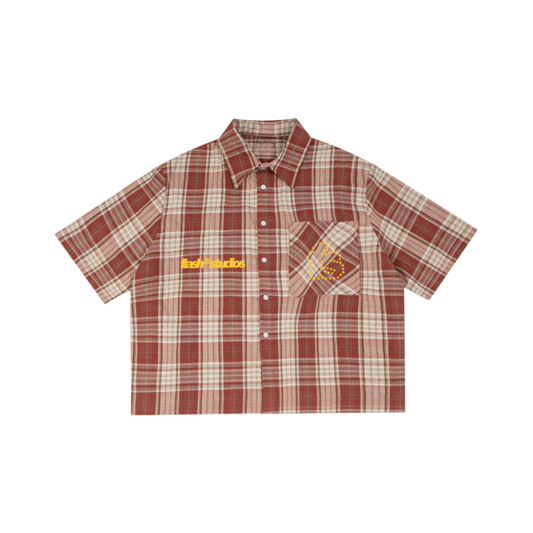 Flash Red Plaid Boxy Shirt