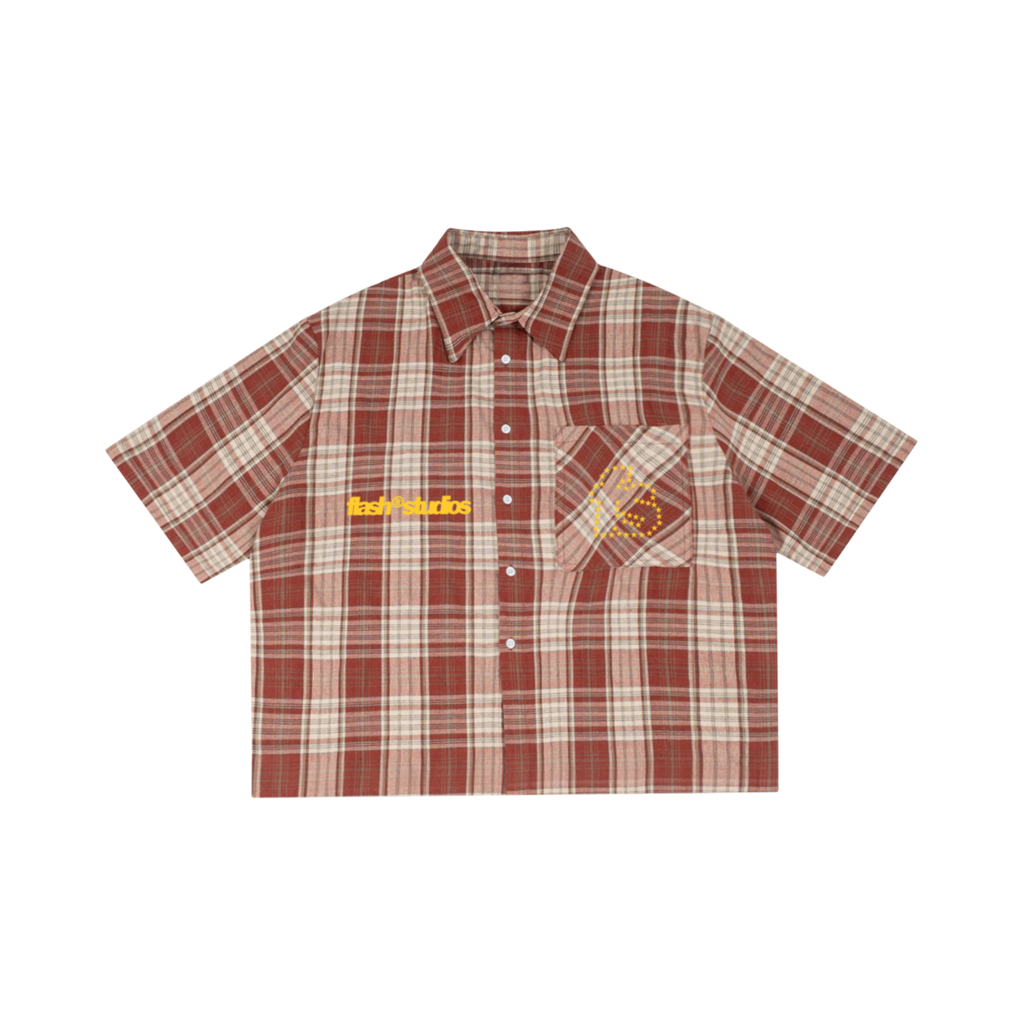 Flash Red Plaid Boxy Shirt