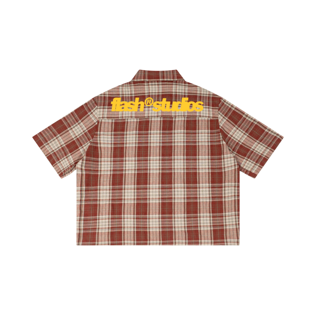 Flash Red Plaid Boxy Shirt