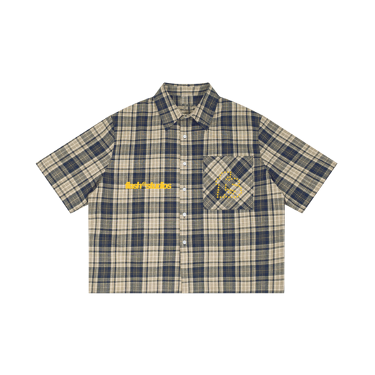 Flash Blue Plaid Boxy Shirt