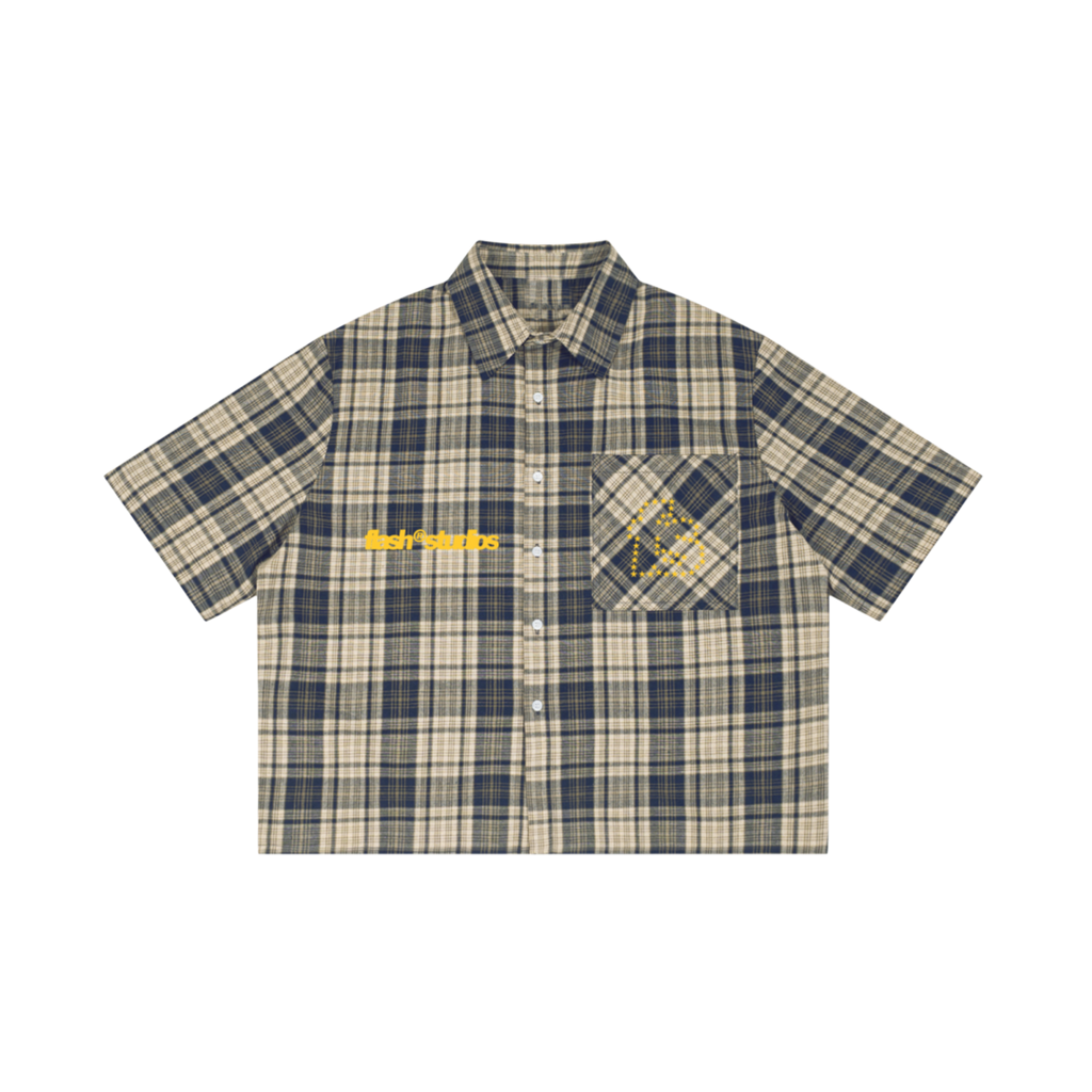 Flash Blue Plaid Boxy Shirt